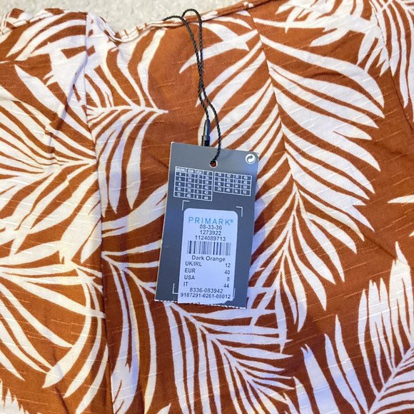 BNWT Wide Leg Trousers CROPPED BROWN TAN Tropical Print Size 12 CRUISE PARTY - Picture 8 of 8